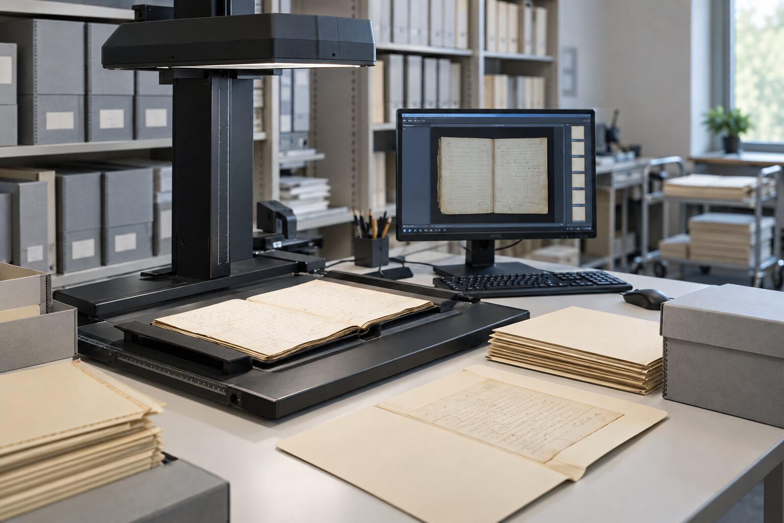 Estação de digitalização de documentos institucionais