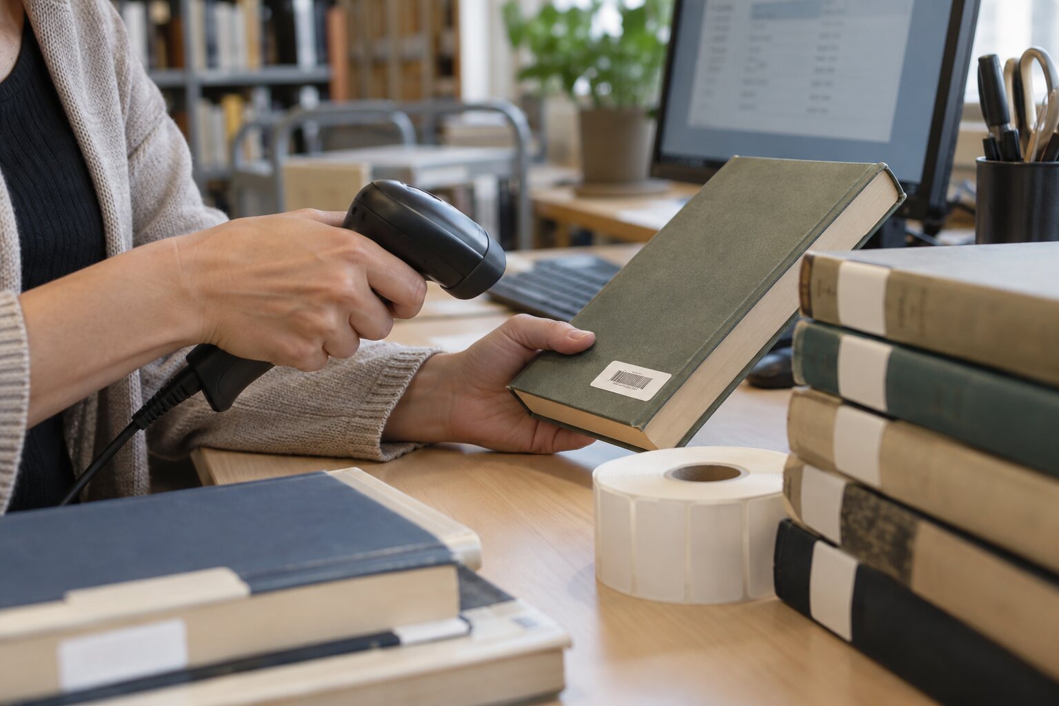 Catalogação de livro com leitor de código de barras